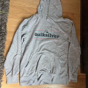 Quiksilver Gray Sweatshirt Classic Hoodie Design